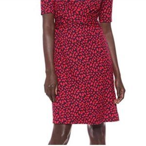 NWOT Lark & Ro Navy Red Tulip Fit & Flare Dress S4